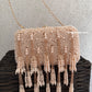 Rose Gold  Pearl Tassle Clutch