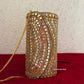 Kasika Kundan Brass Clutch Cylindrical Gold