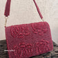 Rose Flap Bag Maroon