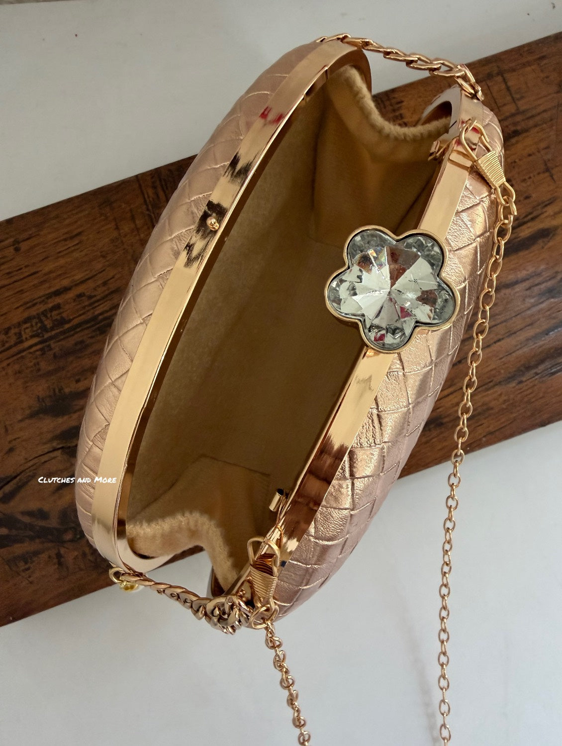 Criss Cross Capsule Bag Rose Gold