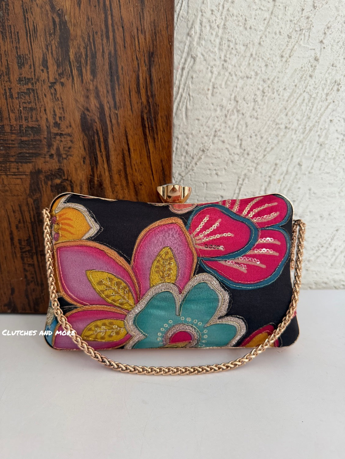 Jasmine Floral Bag Black Multicoloured