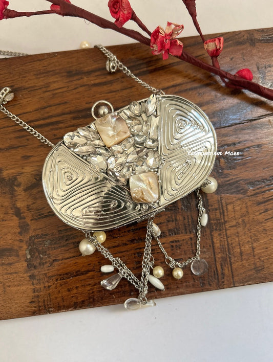 Mini Mother of Pearl Clutch Silver