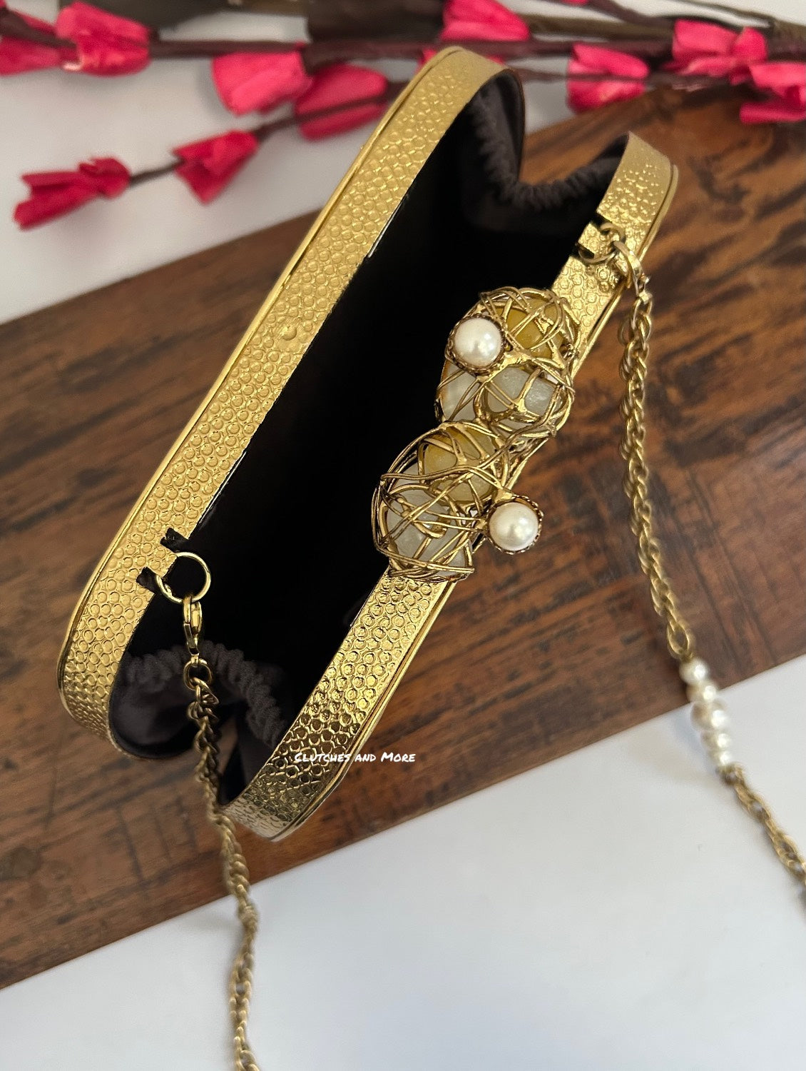 Criss Cross Capsule Mother of Pearl Luxury Clutch