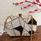 Black and White Mother of Pearl Octagon Clutch