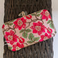 Poppy Red and Grey Floral Clutch