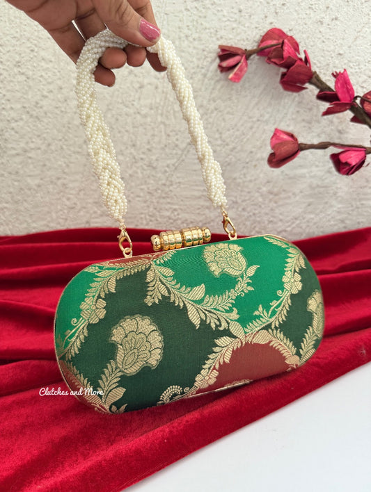 Adaa Banarsi Clutch Green