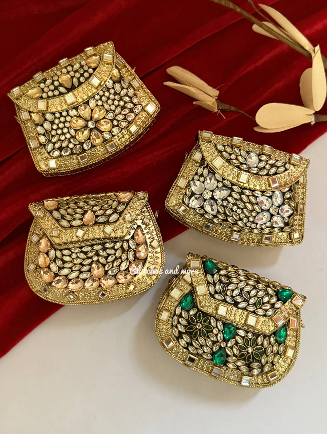 Kasika Kundan Brass Clutch Mini