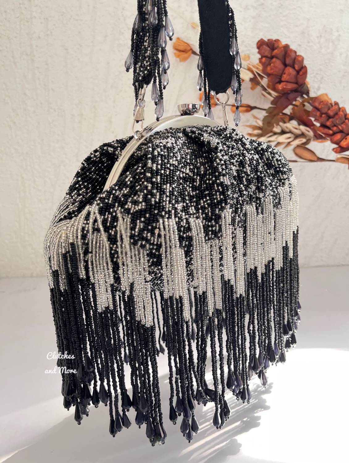 Black Silver Batua Bag