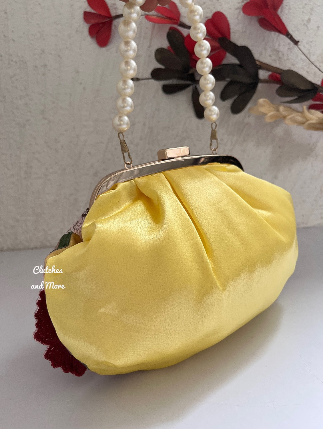 Garden of Flowers Batua Bag Yellow