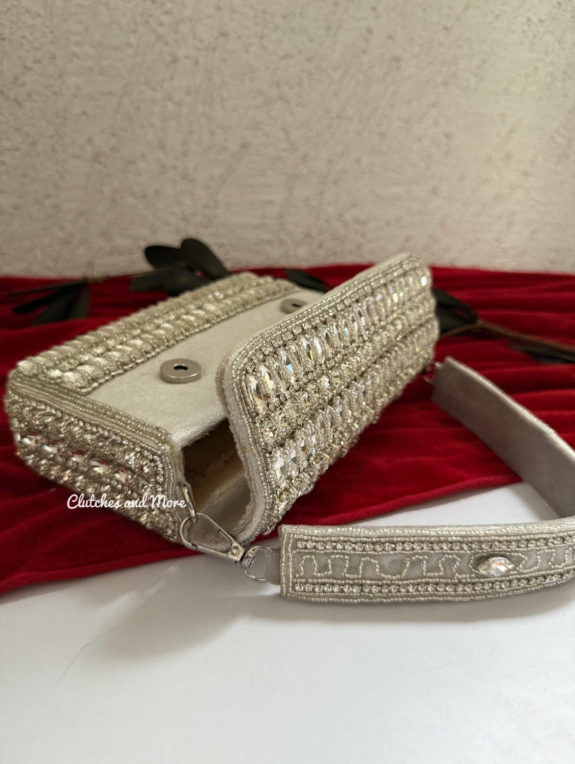 Gauhar Diamond Studded Bag Silver