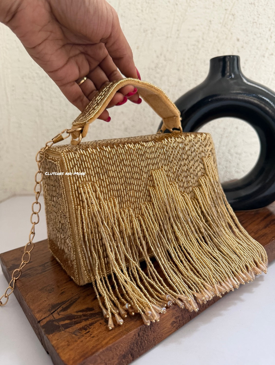 Mannat Gold Tassle Bag