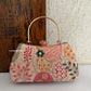Lakhnawi Chikankari Box Clutch Peach