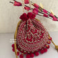Rani Pink Ball Tassles Potli