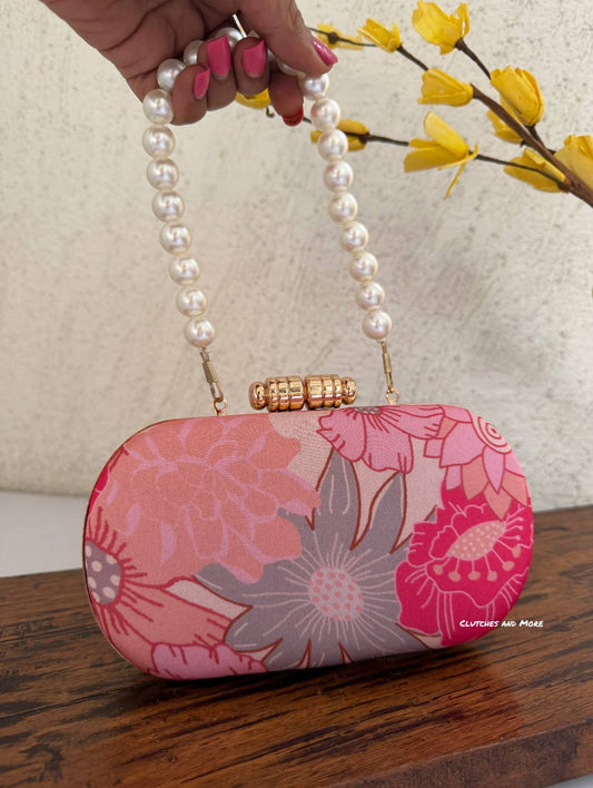 Paradise Pink Floral Clutch