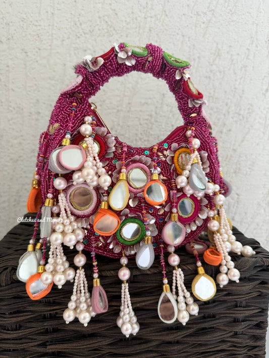 Chandni Mirror Bag Pink