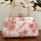 Pink White Floral Clutch