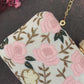 Pink Roses White Clutch