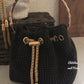 Black Bucket Bag with Handle