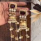 Shikara Earrings Maroon Gold