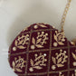 Maroon Gold Capsule Clutch