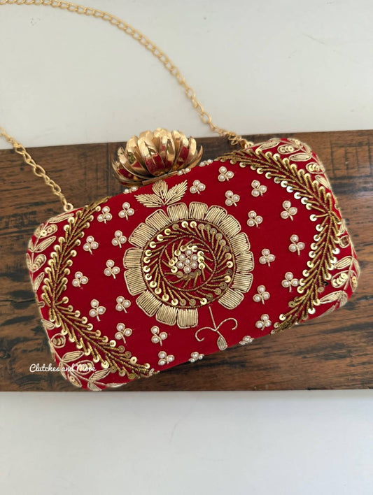 Red Ethnic Clutch