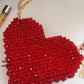 Crystal Heart Clutch Bag