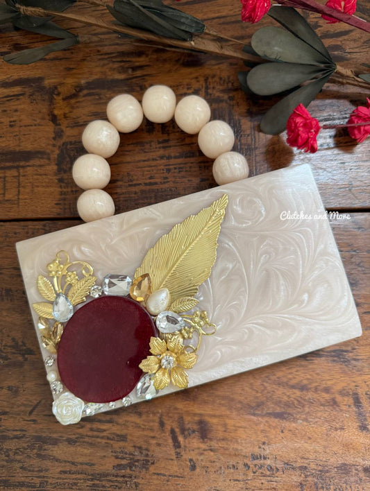 Agate Resin Clutch with Handle