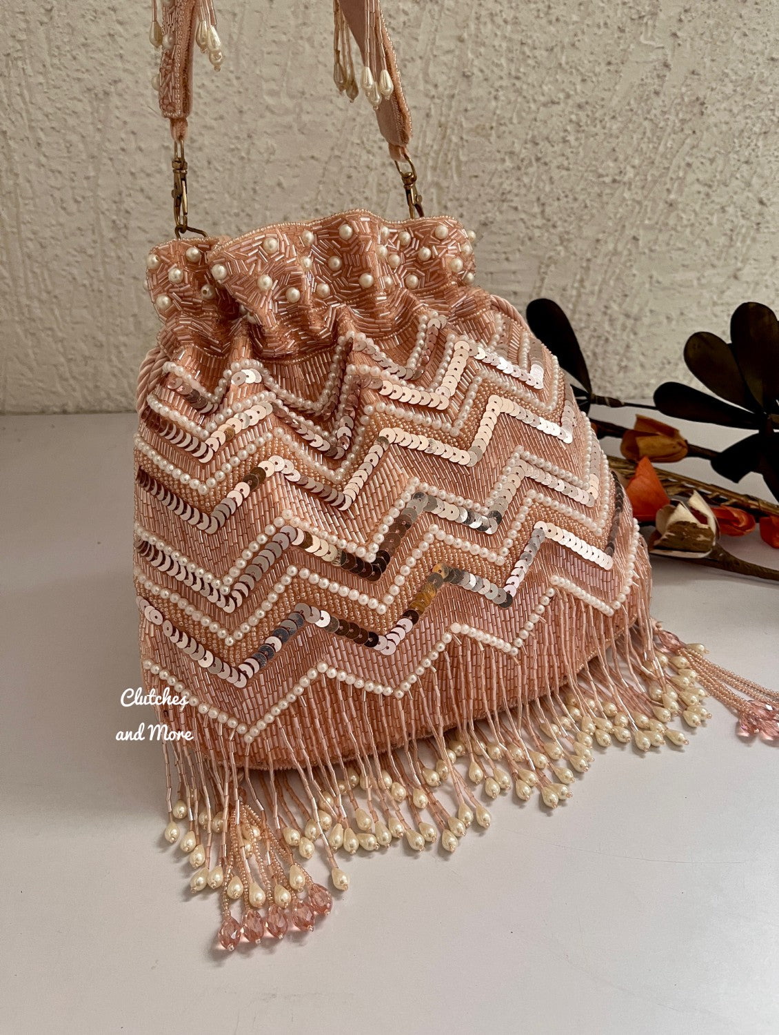 Rose Gold Zigzag Potli