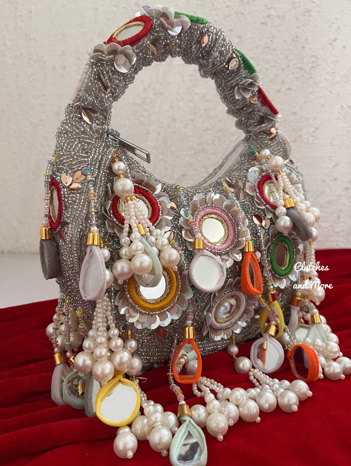 Chandni Mirror Bag Silver