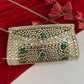 Kasika Kundan Brass Clutch Silver