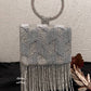 Anarkali Flap Clutch Silver