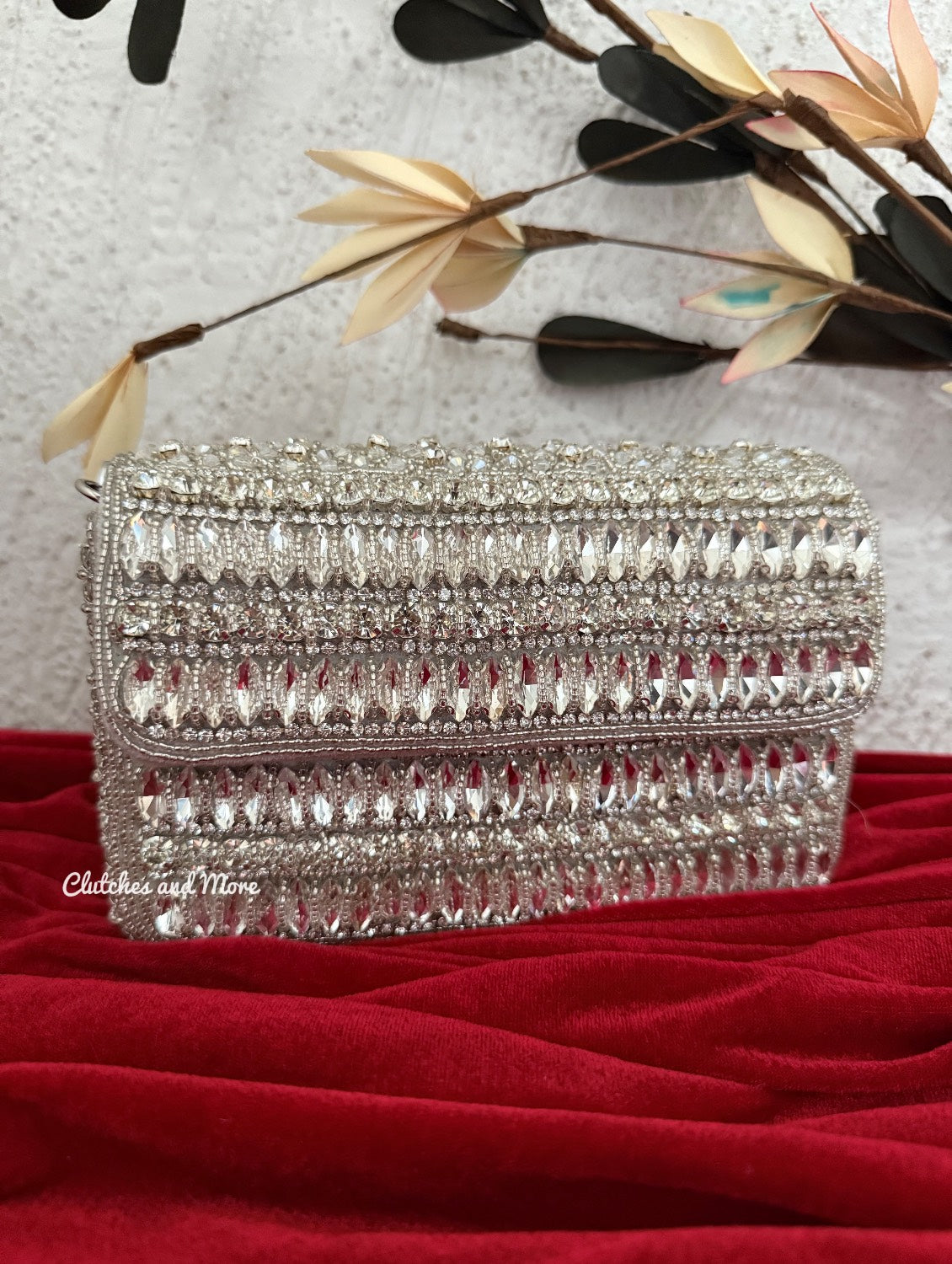 Gauhar Diamond Studded Bag Silver