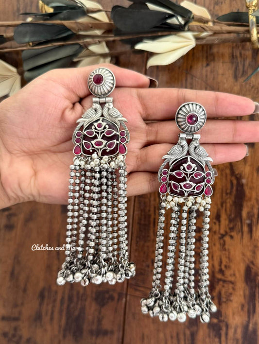 Gulzar Silver Boho Danglers