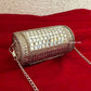 Brass Mini Cylindrical Mirror Clutch