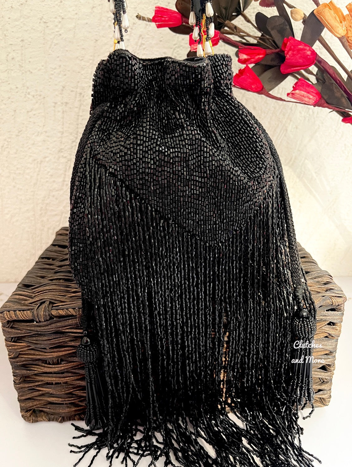 Black Long tassle potli