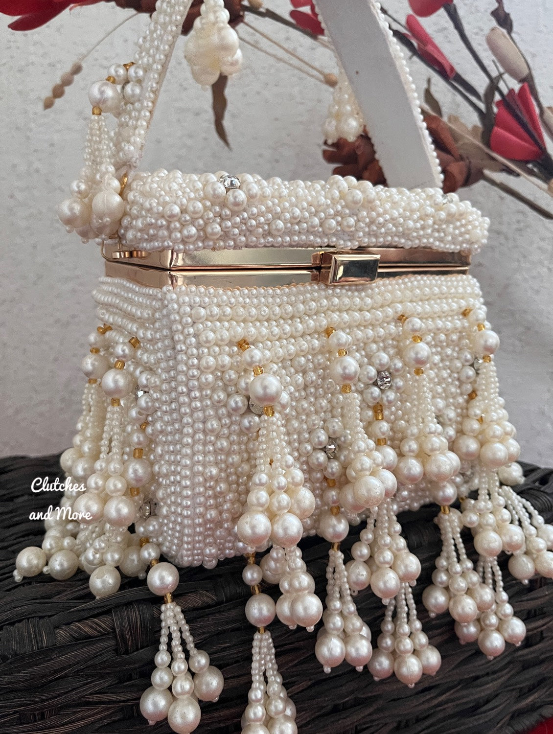 Inaya Pearl Box Clutch