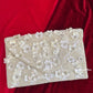 White Floral Envelope Bag
