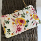 Poppy White Floral Clutch