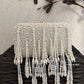 White Pearl Tassle Clutch