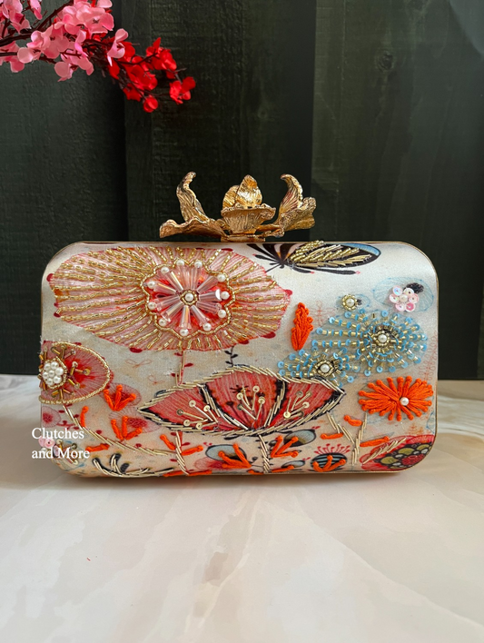 Floral Pop Big Knob clutch