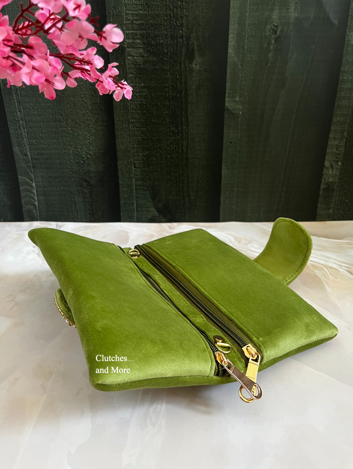 Olive top green clutch
