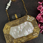 Mother of pearl octagon clutch