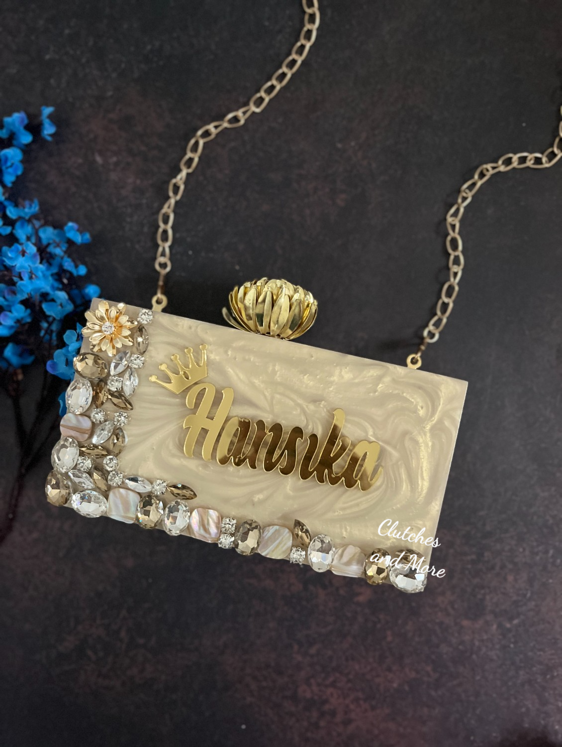 Light Gold Name Clutch