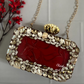 Red Resin Octagon Clutch