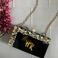 Black resin clutch with Name