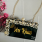 Bottle Green resin clutch with Name