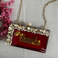 Deep Red Name Clutch