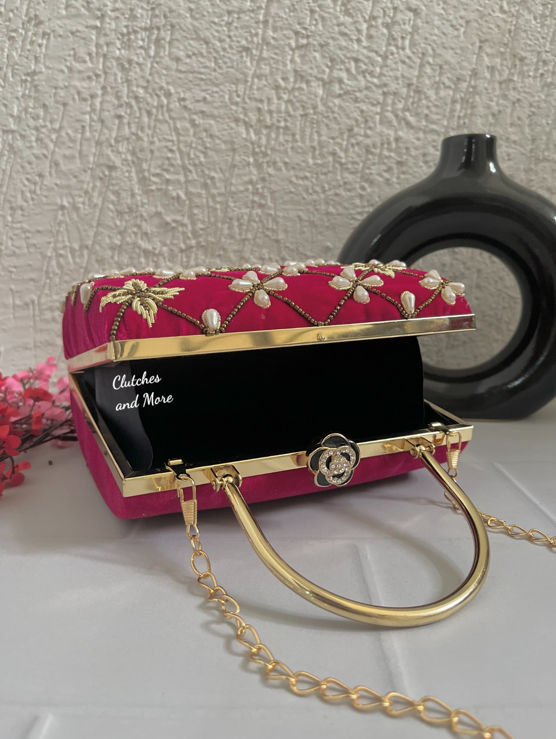 Pink Suitcase Clutch Bag