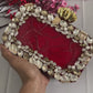 Red Resin Octagon Clutch