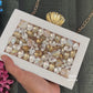 Resin stone studded clutch